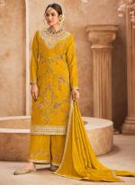 Chinnon Yellow Ceremonial Wear Embroidery Work Readymade Plazzo Suit